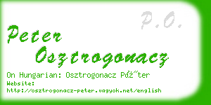 peter osztrogonacz business card